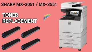 Sharp MX3051 MX3551 MX4051 MX3550 Toner Replacement [upl. by Ernie]