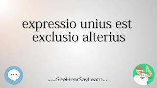 expressio unius est exclusio alterius 🔊 [upl. by Ehav]