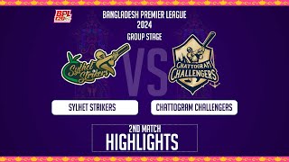 Chattogram Challengers vs Sylhet Strikers  2nd Match  Highlights  Season 10  BPL 2024 [upl. by Candie]