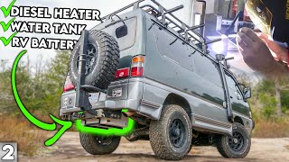 FABRICATING Water Tank Battery and Diesel Heater Mounts  JDM Adventure Van Build Pt 2 [upl. by Shaver]