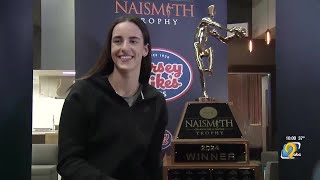 Caitlin Clark wins second consecutive Naismith Award [upl. by Nera116]