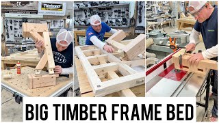 Building a big floating timber frame bed [upl. by Collette]