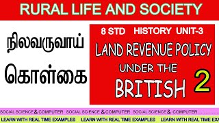 British Land Revenue Policy Introduction  8th Social Science History Unit 3 Rural Life and Society [upl. by Noguchi685]