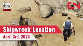 GTA Online Shipwreck Location Today April 3rd 2024 [upl. by Agler794]