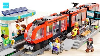 レゴ シティ ダウンタウン路面電車と停留所 60423 トレイン ／ LEGO City Car Downtown Streetcar and Station Speed build amp Review [upl. by Ernestus]