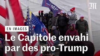 Le Capitole envahi  des centaines de supporteurs de Trump forcent lentrée du congrès américain [upl. by Nerin563]