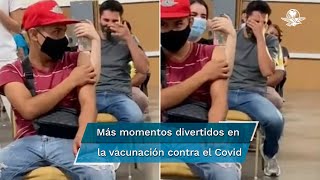 Joven grita cuando lo vacunan y se vuelve viral en TikTok [upl. by Hayman]