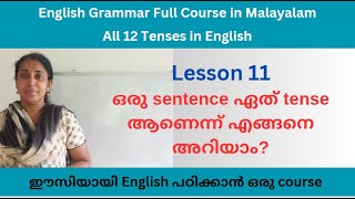 Tenses in English grammar Malayalam Class  English Grammar Course in Malayalam [upl. by Oibesue]