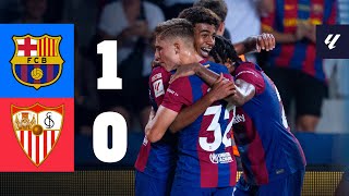 BARÇA 1 vs 0 SEVILLA  LALIGA 202324 MD8 [upl. by Nart264]