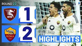 SALERNITANAROMA 12  HIGHLIGHTS  Roma secure backtoback wins  Serie A 202324 [upl. by Nakasuji]