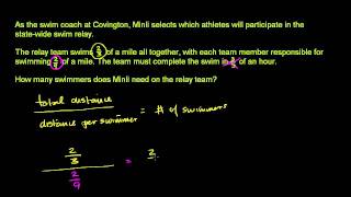 Dividing fractions word problems ex 2 [upl. by Hoenack]