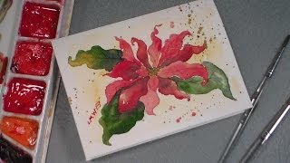 watercolor poinsettia tutorial [upl. by Alpert]