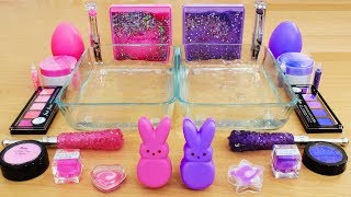 Pink vs Purple  Mixing Makeup Eyeshadow Into Slime Special Series 62 Satisfying Slime Video [upl. by Kcira]