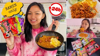 I Only Ate quotRAMEN NOODLESquot For 24 HOURS🍜😱Food Challenge😋 [upl. by Karoline633]