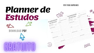 Planner de Estudos para Imprimir PDF grátis [upl. by Imac775]