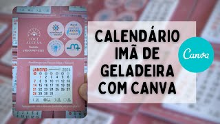 Calendário imã de geladeira feito no Canva [upl. by Elauqsap820]