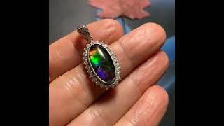 Ammolite Pendant ammolite gemstone ammonite naturalgems rarity beauty jewelry canada gems [upl. by Gabrila]