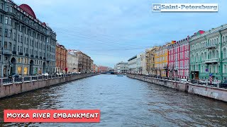 Walking tour of St Petersburg from the Fonarny Bridge to Nevsky Prospekt Russia [upl. by Mamoun22]