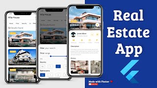 Flutter App UI  Real Estate  Speed Code [upl. by Eahsat329]