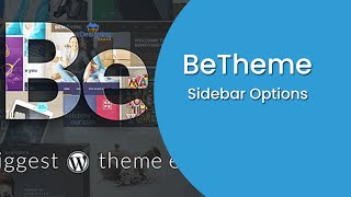 Betheme Tutorial 4 Sidebar Option  How to customize Betheme Sidebar Layout [upl. by Lled485]