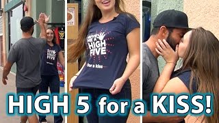 High Five for a KISS Prank How to get KISSED [upl. by Landes]