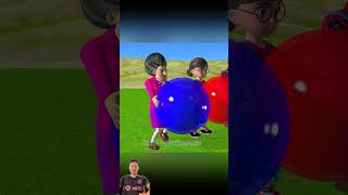 Scary Teacher 3D vs Squid Game Who Stronger Push Rubber Ball Level Max shortsfunny [upl. by Dolly]