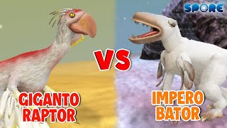 Gigantoraptor vs Imperobator  Desert Dino vs Tundra Dino S1E10  SPORE [upl. by Rinna381]