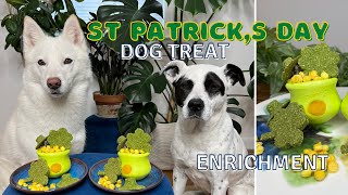 West Paw Zogoflex Toppl Saint Patricks Day Recipe  dog treat recipe for canine enrichment [upl. by Delmor606]