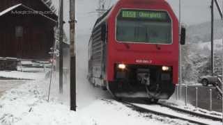 Züge im Schnee SBahn Niederweningen  Oberglatt [upl. by Brieta]