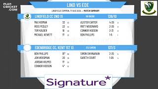 Lindfield CC 2nd XI v Edenbridge CC Kent 1st XI [upl. by Yecart]