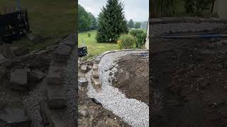 Retaining wall landscapedesigner construction landscapeconstruction hardscape landscapedesign [upl. by Niuqram]