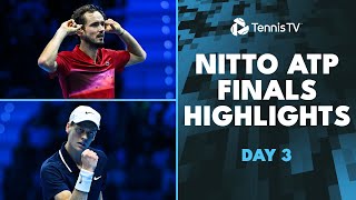 Sinner vs Fritz Medvedev Battles De Minaur  Nitto ATP Finals 2024 Highlights Day 3 [upl. by Ahsart]