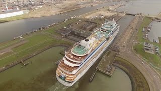 AIDAmar Cruise Ship by Drone Locks of IJmuiden [upl. by Remsen]