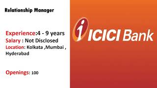 ICICI BANK  RELATIONSHIP MANAGER [upl. by Noemis]