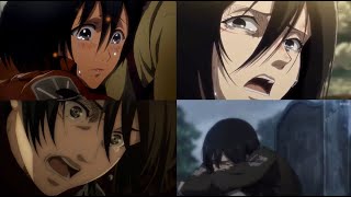 Every time Mikasa cries AOT all seasons [upl. by Dnomder]