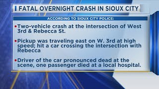 Fatal Crash in Sioux City Overnight [upl. by Jocelin]