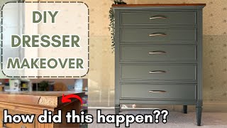 TRASH to TREASURE Dresser Makeover  DIY Painting Vintage Furniture [upl. by Ilowell896]