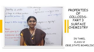 CHARGE ON COLLOIDAL PARTICLESPROPERTIES OF COLLOIDSCLASS 12 SURFACE CHEMISTRYIN TAMIL [upl. by Llenoil]