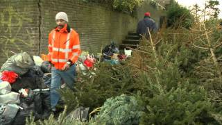 Kerstbomen inzamelen voor geld [upl. by Aelgna32]