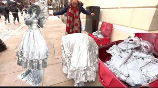 Captivating Performances Unveiling the Mysteries of the Floating Silver Lady in Covent Garden [upl. by Alleuqram898]