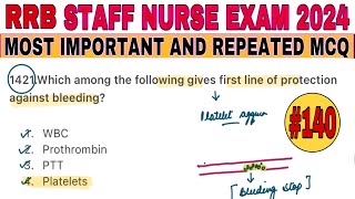 RRB STAFF NURSE EXAM PREPARATION  RRB STAFF NURSE PREVIOUS YEAR EXAM MCQ  NORCET 8 EXAM MCQ [upl. by Acsecnarf]