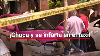 ¡SE INFARTÓ  Taxista choca lo amenazan y muere de un infarto en la Ciudad de México [upl. by Rosette]