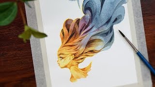 Watercolor illustrationSpeedDrawingConceptArt  수채화일러스트드로잉ERUDA [upl. by Osmund204]