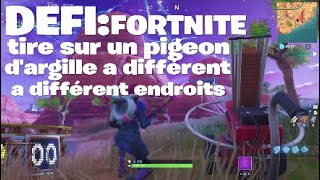 DEFI FORTNITE  tire sur un pigeon dargile a différent endroits [upl. by Imeka]