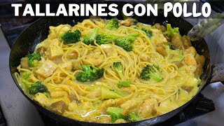 Tallarines Cremosos con POLLO y brocoli  Abelca [upl. by Anoet547]