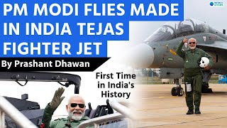 PM Modi flies TEJAS FIGHTER JET Made in India  First Time in Indias History [upl. by Lang417]