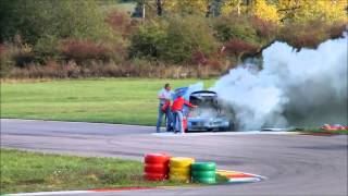 Renault Clio V6 burns on Chambley [upl. by Janean911]