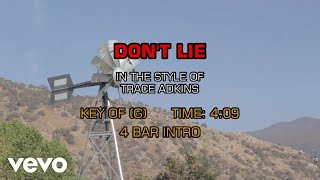 Trace Adkins  Dont Lie Karaoke [upl. by Ecenahs130]