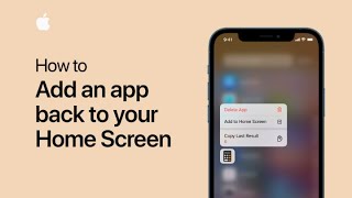 How to add an app back to your Home Screen on iPhone and iPod touch — Apple Support [upl. by Coyle]