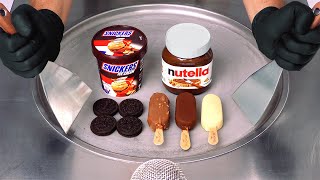 Snickers Nutella Oreo amp Magnum  Ice Cream Rolls  ASMR [upl. by Paza]